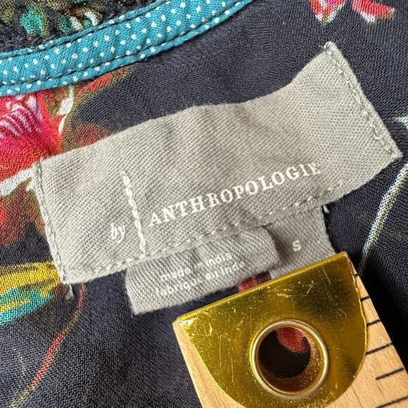 Anthropologie Salzburg Sheer Tunic Floral Blouse - Picture 5 of 9